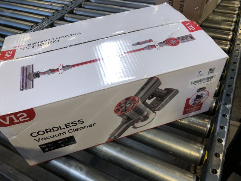 Photo 1 of Cordless Vacuum Cleaner Rechargeable with 2600mAh Detachable Battery, Powerful Vacuums with 2 Adjustable Modes, Lightweight Portable Stick Vacuum for Home (Wine Red)