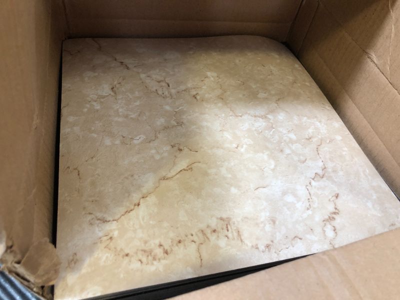Photo 1 of Livelynine 20-Tiles Floor Tiles Peel and Stick waterproof Vinyl Flooring Sheet Removable Flooring for Renters Bathroom Laminate Flooring Stick on Linoleum Flooring Tiles Retro Covering Beige 12X12 Inch