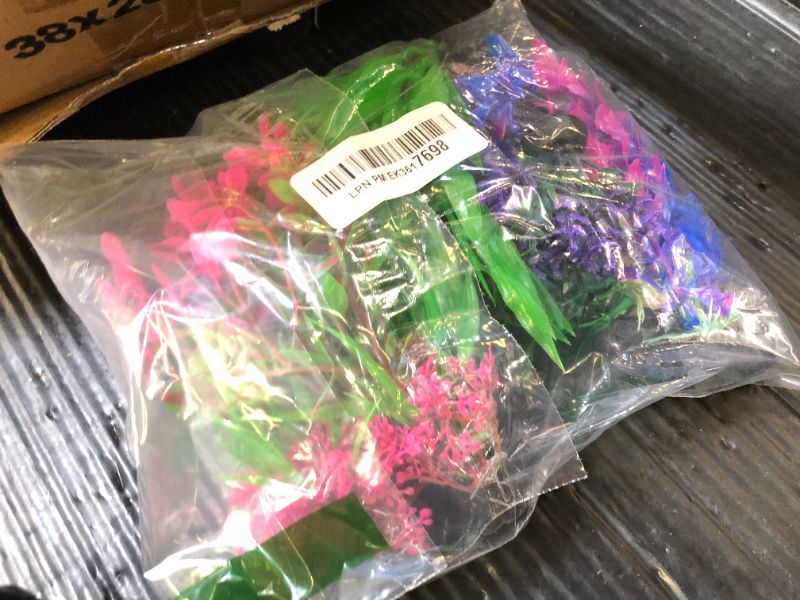 Photo 1 of Ameliade Aquarium Artificial Plastic Plants Decorations and Rock Cave Decor Set Goldfish Betta Fish Tank Accessories Small Large Fish Bowl Ornaments