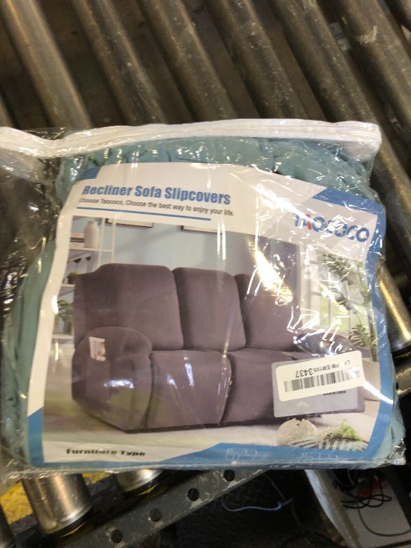 Photo 1 of TAOCOCO Recliner Sofa Slipcover, 3 Pieces Polyester Fabric Stretch Sofa Covers for 3 Seat Reclining Couch, Soft Washable Furniture Protector with Pockets (3 Seat, Aqua Blue)