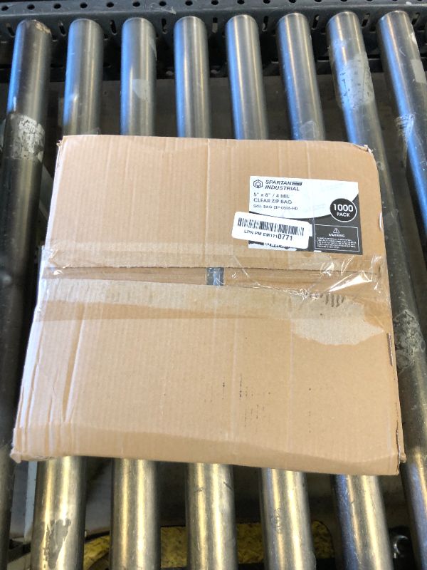 Photo 1 of Spartan Industrial - 5" X 8" Clear Zip Bags (1000 Count) Heavy Duty 4 Mil Plastic Bags With Resealable Zipper to Bag Bolts, Seeds, and Small Parts