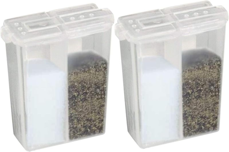 Photo 1 of 144 SETS!!! NO SALT OR PEPPER!!! Home-X Mini Salt and Pepper Shakers - Dishwasher Safe, Clear Plastic Set of 2 Travel Shakers with Lids
