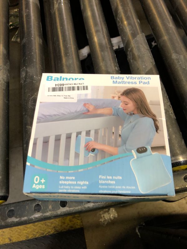 Photo 1 of Balnore Baby Crib Vibrating Soother with 3 Adjustable Modes & 4 Level Timer,Providing Gentle Vibration for Newborns,Perfect for Cribs/Strollers/Travel,Made of Durable Materials (Blue)