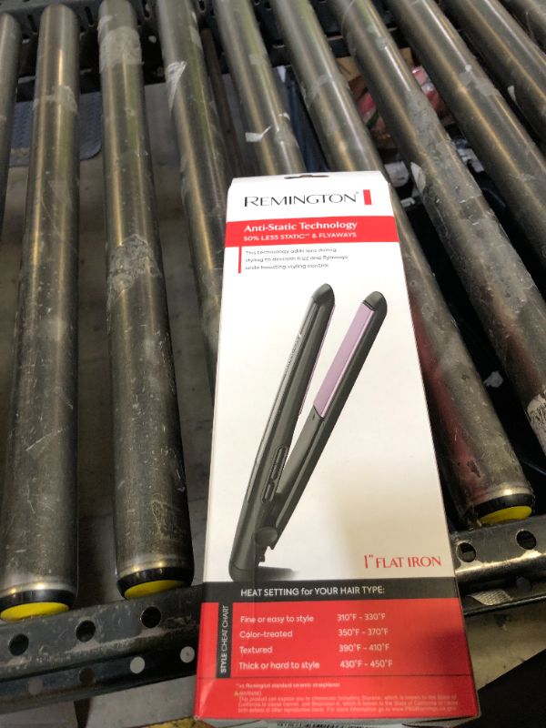 Photo 1 of Remington 1" Flat Iron, Hair Straightener with Anti-Static Technology, Rapid 30-Second Heat-Up, 60-Minute Auto Shut-Off, 30% Longer Ceramic Floating Plates, and Titanium-Ceramic Coating