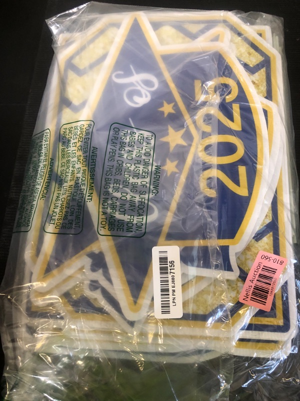 Photo 1 of 11 PCS Blue and Gold Graduation Decoration Class of 2025 Grad Yard Signs Congratulate Graduation Lawn Signs with 22 Stakes for Outdoor Graduation Party Supplies (Blue Gold)