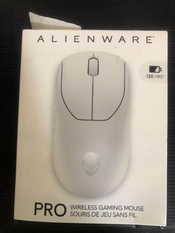 Photo 1 of Alienware Pro Wireless Gaming Mouse - 2.4GHz Gaming Wireless/USB Wired Connectivity, Adjustable DPI, Optical Sensor Technology, 6 Programmable Buttons, 650 IPS Sensor Max Speed - Lunar Light