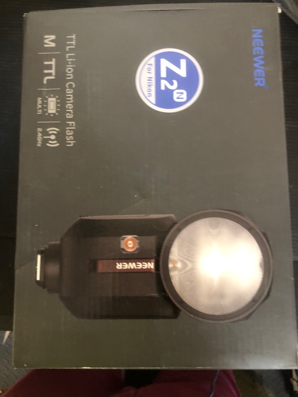 Photo 1 of NEEWER Z2-N 2.4G TTL Round Head Flash Speedlite Compatible with Nikon Cameras, 76Ws 1/8000s HSS with Diffuser, 2 Modeling Lamps, Upgraded UI, TTL/M Toggle Key, 3000mAh Battery, 600 Full Power Flash