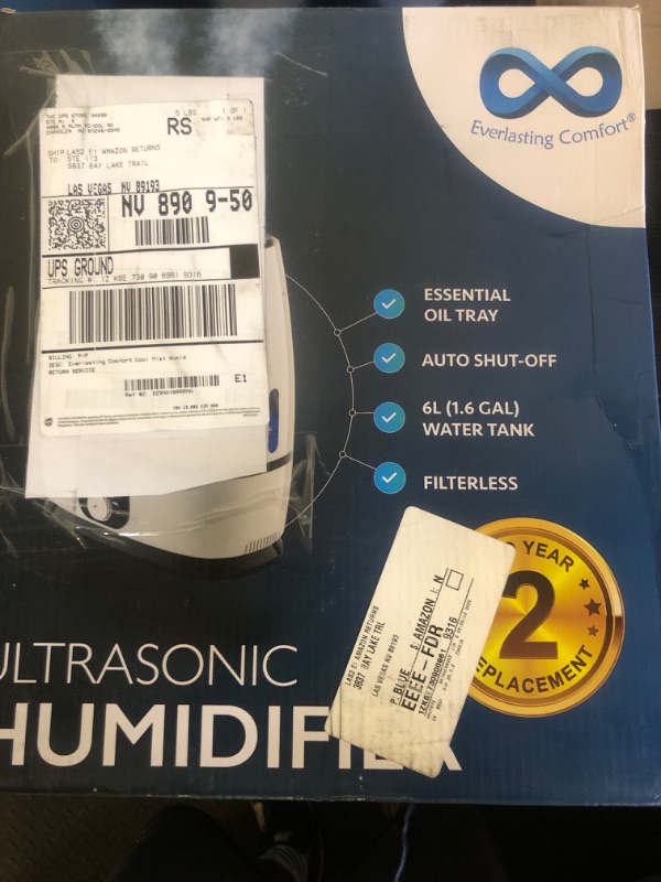 Photo 1 of Everlasting Comfort Cool Mist Humidifiers for Bedroom 6L - Humidifier Large Room No-Filter, Quiet Air Humidifier for Plants, Allergies, Dry Skin, Congestion, 50 Hr Run Time, Easy Clean