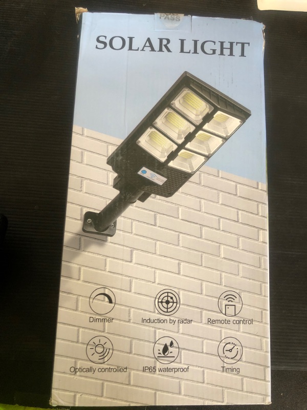 Photo 1 of ZJOJO Solar Lights Outdoor Waterproof, 6500K 10000LM Solars Street Lights Outdoor Dusk to Dawn Wide Angle Motion Sensor and Remote, 336LEDs Solar Flood Light for Patio, Parking Lot & Driveway-2 Pack