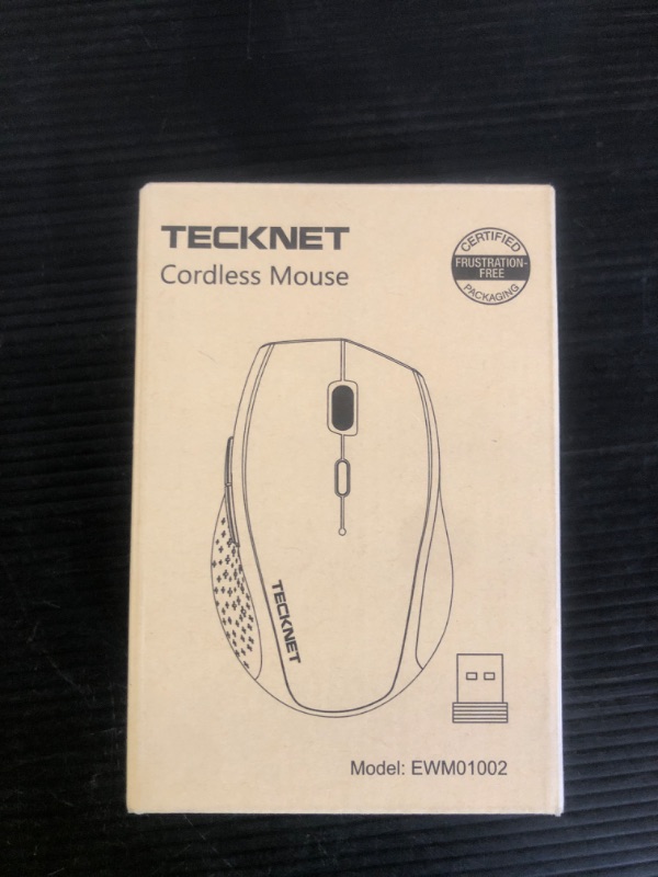 Photo 1 of TECKNET Wireless Mouse, 2.4G Computer Mouse with 6-Level Adjustable 4800 DPI, 30 Months Battery, Ergonomic Grips, 6 Buttons Portable for PC, Chromebook, Mac - White