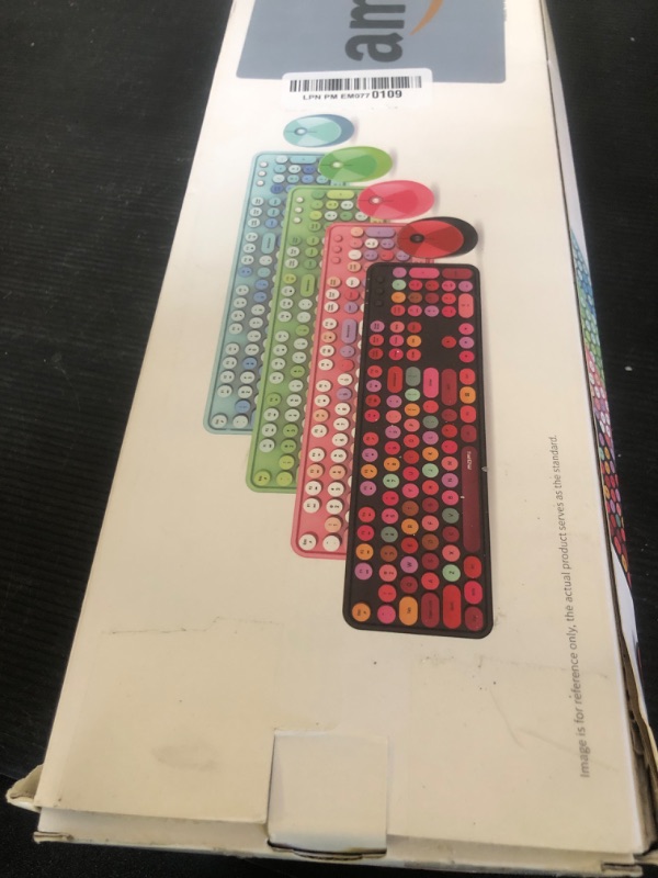 Photo 1 of Wireless Keyboard and Mouse Combo, Ergonomic Full Size Typewriter Retro Round Keycaps Keyboard, Compatible with Windows, PC, Perfer for Home and Office Keyboards (Chocolate Color)