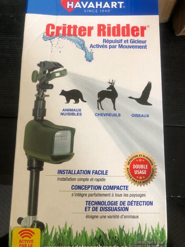 Photo 1 of Havahart 5277 Critter Ridder Motion Activated Animal Repellent and Sprinkler - Repel Cats, Dogs, Chipmunks, Groundhogs, Squirrels, Skunks, Deer, and More
