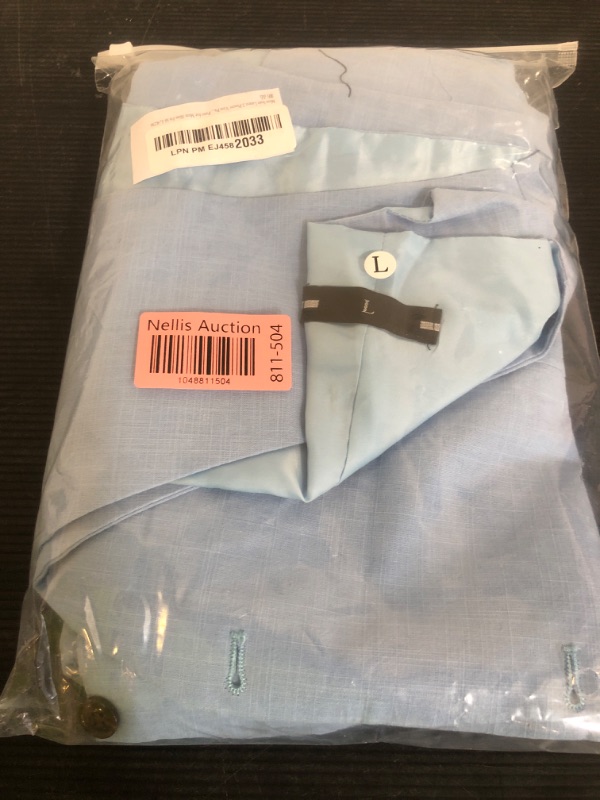 View 2 of Men Suit Linen 2 Pieces Vest Pant Set Light Blue Beach Wedding Attire Light Weight Formal Suit Vest & Pant for Men Slim Fit bl-L/4236