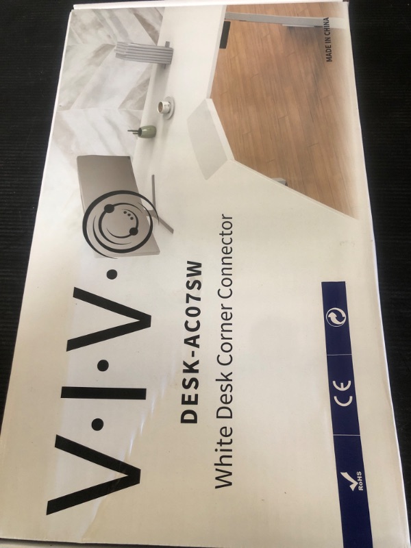 Photo 1 of VIVO 17 inch Corner Desk Connector Sleeve for Keyboard Tray Mount on L-Shaped Workstation, Home Office, White, DESK-AC07SW