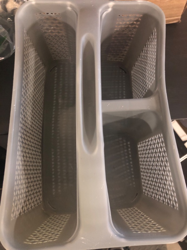 Photo 1 of UUJOLY Plastic Portable Shower Caddy Bucket, Cleaning Shower Basket with Handle Compartments Storage Organizer for Bathroom Kitchen College Dorm Sink, Grey