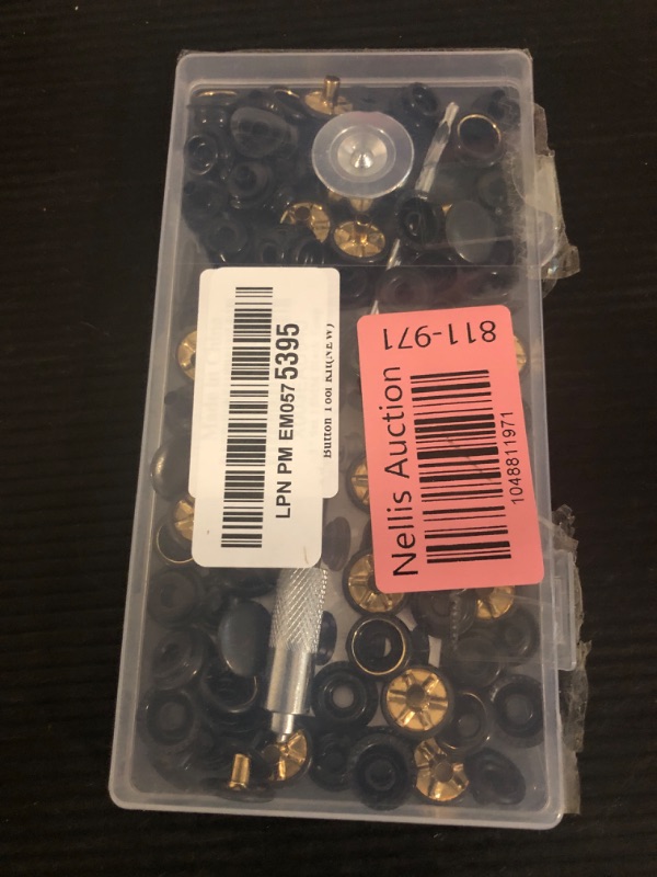 Photo 1 of 148 Pieces (37Sets) Snap Fastener Kit Tool 15MM Snap Button kit Snaps for Leather Leather Snaps and Fasteners Kit for High-Grade Metal Material Snaps for Bag, Jeans, Clothes, Fabric (Black)