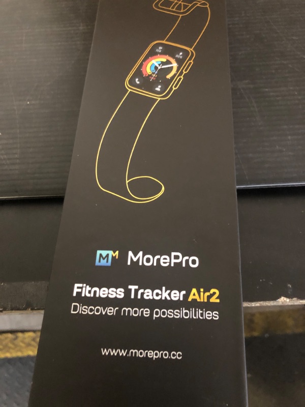 Photo 1 of MorePro Health Fitness Tracker with Blood oxy-gen Monitor and 24/7 Heart Rate and Blood Pressure, Sleep Monitor, 120+ Sport Modes Waterproof Fitness Watch for Women Men Android iOS, Black