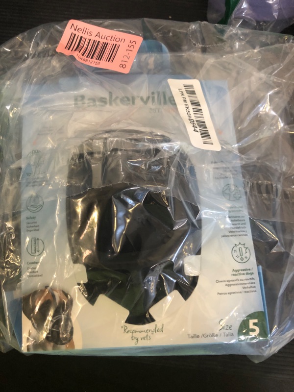 Photo 1 of BASKERVILLE ULTRA MUZZLE - Patented Humane Design, Breathable, Dog can Pant and Drink, Adjustable, Padded, Dog Training Muzzle for Large Dogs, Prevents Biting, Wildlife Scavenging (Size 5, Black)