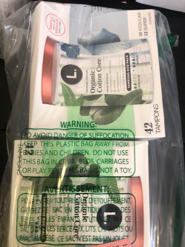 Photo 1 of L. Cotton Tampons Regular/Super Absorbency Multipack, Contains an Organic Cotton Core, Made Without Synthetic Pesticides, or Fragrances 84 Count (Packaging May Vary)
