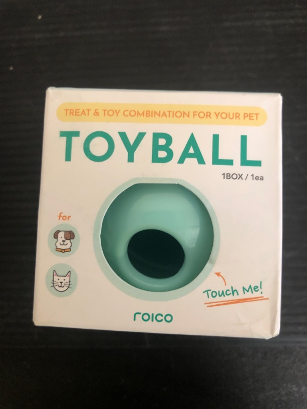 Photo 1 of ROICO TREATOI Pet Toy Ball - High-Strength Plastics Treat Ball for Dogs and Cats - Interactive & Durable Treat Toys - Portable Dog & Cat Toy Compatible w/TREATOI Ball Dispenser Machine (1ea, Mint)