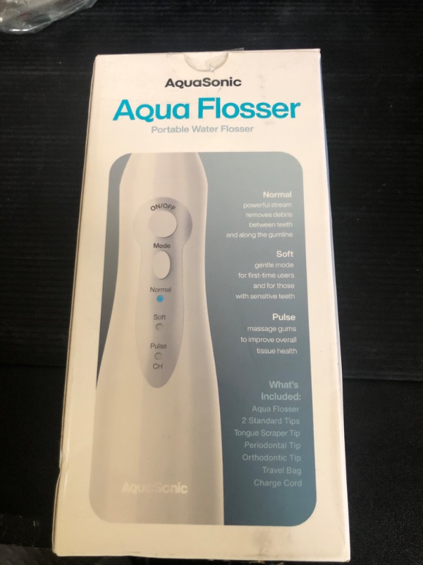 Photo 1 of AquaSonic Water Flosser - Cordless Rechargeable Water Flossers for Teeth Cleaning - Waterproof Aqua Flosser, Portable Oral Irrigator for Dental Cleaning with 5 Jet Tips – Braces Home Travel