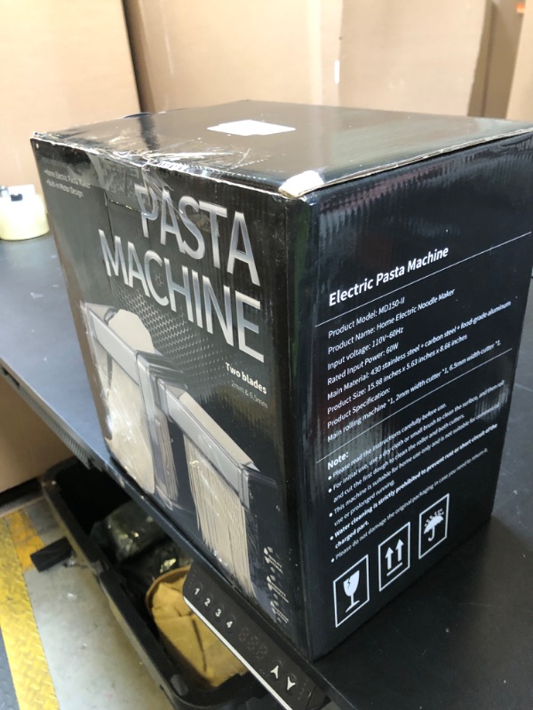 Photo 1 of Maxceysen Electric Pasta Maker Stainless Steel Noodle Machine with Roller & Cutter Adjustable 7 Thickness & 2 Width for Spaghetti, Fettuccini, Lasagna, Pie Crust, Dumpling, Wonton