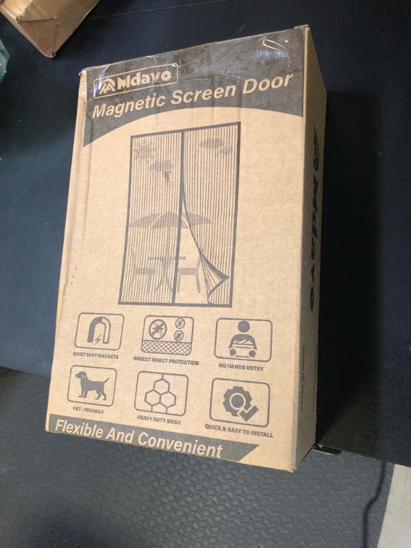 Photo 1 of Magnetic Screen Door,Screen Door Mesh,Keep Bugs Out, Easy Install Works with Front Doors, Sliding Doors,Fit Door Size 72 x 80 Inches Black