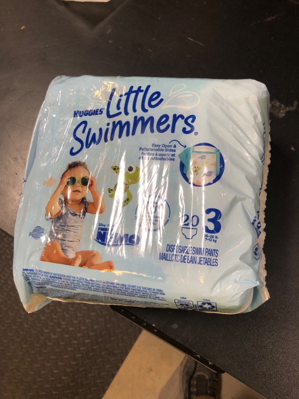 Photo 1 of Huggies Little Swimmers Disposable Swim Diapers, Size 3 (16-26 lbs), 20 Ct