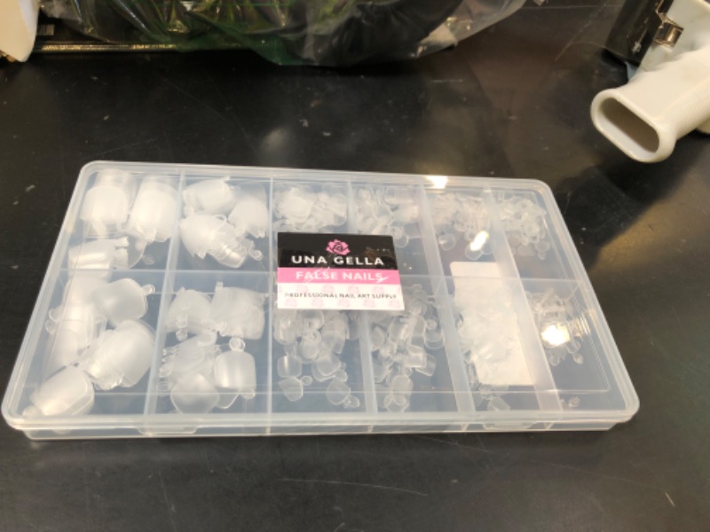 Photo 1 of UNA GELLA Toe Nail Tips 504Pcs Short Square False Soft Gel Full Cover Fake Toe Nails Matte Toe Nails 12 Sizes Pre-shape Fake Toenails Gel Toe Nail Tips For Nail Extension Home DIY Nail Salon
