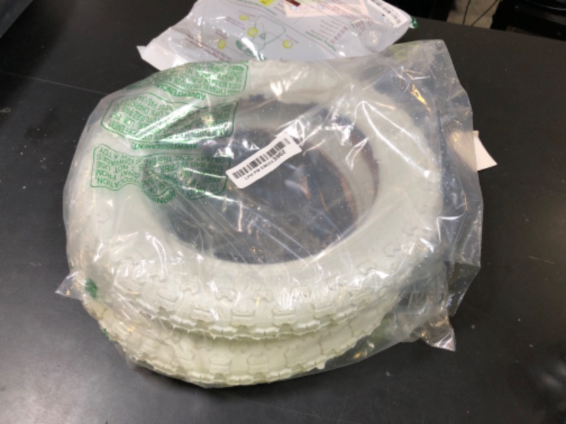 Photo 1 of (2 Sets) 12” x 2.125 Kids Bike Replacement White Tires and Tubes - Compatible with Most 12”-12.5” Kids Bikes Like RoyalBaby, Schwinn, and Dynacraft - Made from BPA/Latex Free Butyl Rubber