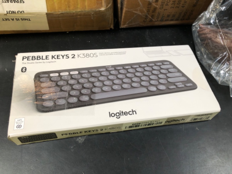 Photo 1 of Logitech Pebble Keys 2 K380s, Multi-Device Bluetooth Wireless Keyboard with Customizable Shortcuts, Slim and Portable, Easy-Switch for Windows, macOS, iPadOS, Android, Chrome OS - Tonal Graphite