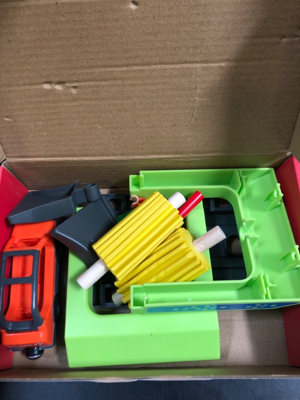 Photo 1 of HYPERLIVING Wooden Railway Accessories Car Wash for Railway Track, Train Toy Accessories Compatible with All Major Brands of Train Set System, Railway Track Station for Children Aged 3 and Over