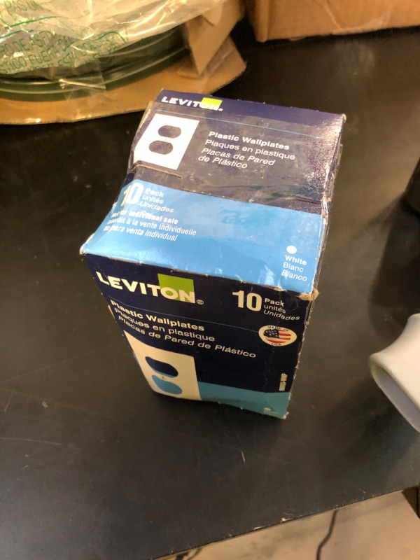 Photo 1 of Leviton 10 pack 1-Gang Wallplates, Duplex Receptacle, 88003-WMP, White