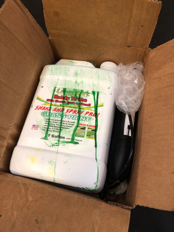 Photo 1 of 1-gallon Lawnlift ready to use grass paint, shake and spray pro with electric sprayer wand. No more messy mixing. Instantly transform your lawn.