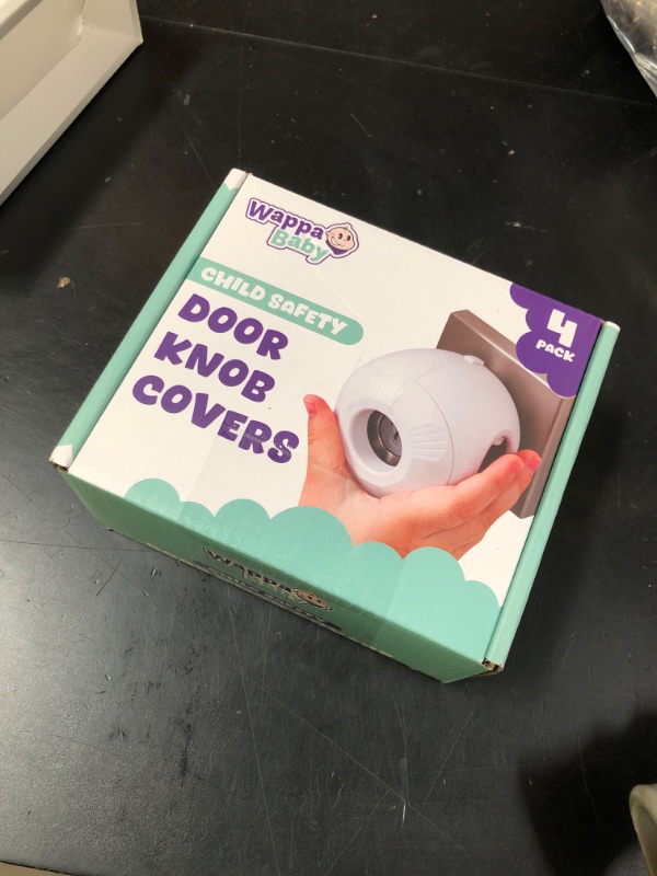 Photo 1 of Child Safety Door Knob Cover (4 Pack) Hard-to-Remove Dual-Lock Door Handle Covers for Kids - Reusable Baby Proof Door Knob Locks - Installs Easily, No Tools Needed (White)