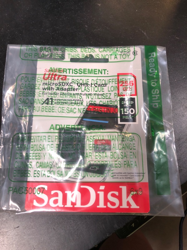 Photo 1 of SanDisk 256GB Ultra microSDXC UHS-I Memory Card with Adapter - Up to 150MB/s, C10, U1, Full HD, A1, MicroSD Card - SDSQUAC-256G-GN6MA [New Version]