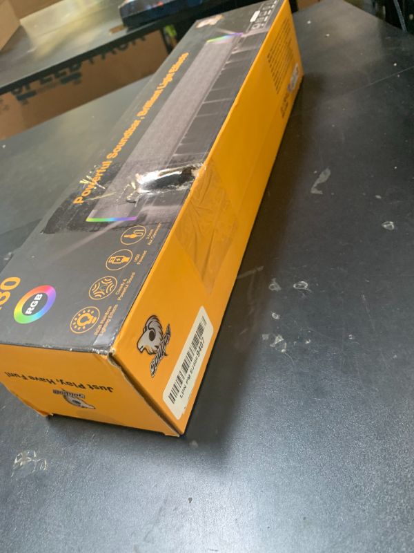 Photo 1 of SOULION R30 Computer Speakers, Colorful LED Lights with Switch Button, Surround Sound Portable Computer Sound Bar Speakers for Desktop, Gray