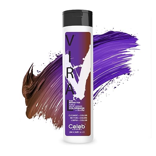 Photo 1 of Celeb Luxury Viral Colorwash, Professional Semi-Permanent Hair Color Depositing Shampoo, Purple For Brunettes
