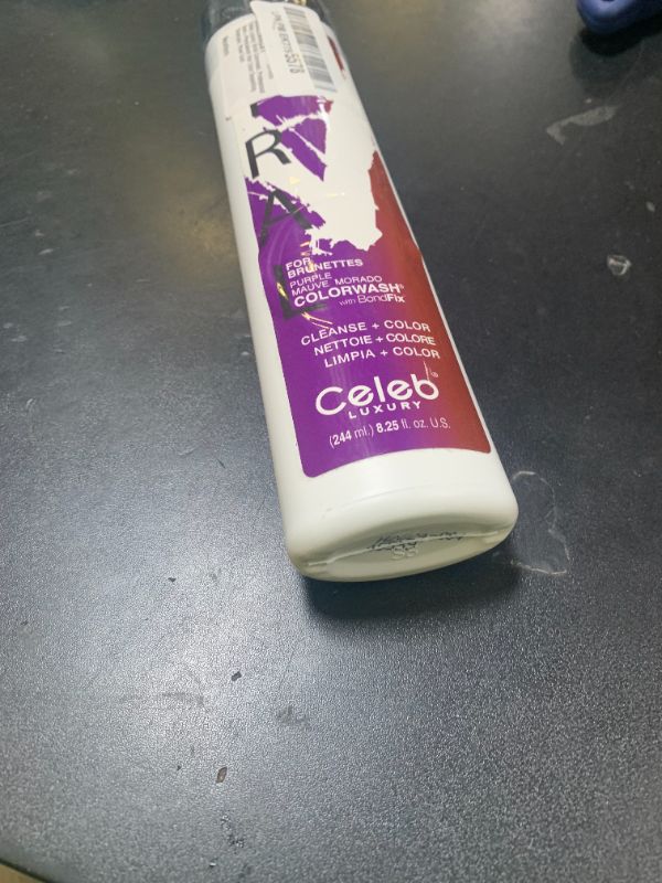 Photo 1 of Celeb Luxury Viral Colorwash, Professional Semi-Permanent Hair Color Depositing Shampoo, Purple For Brunettes