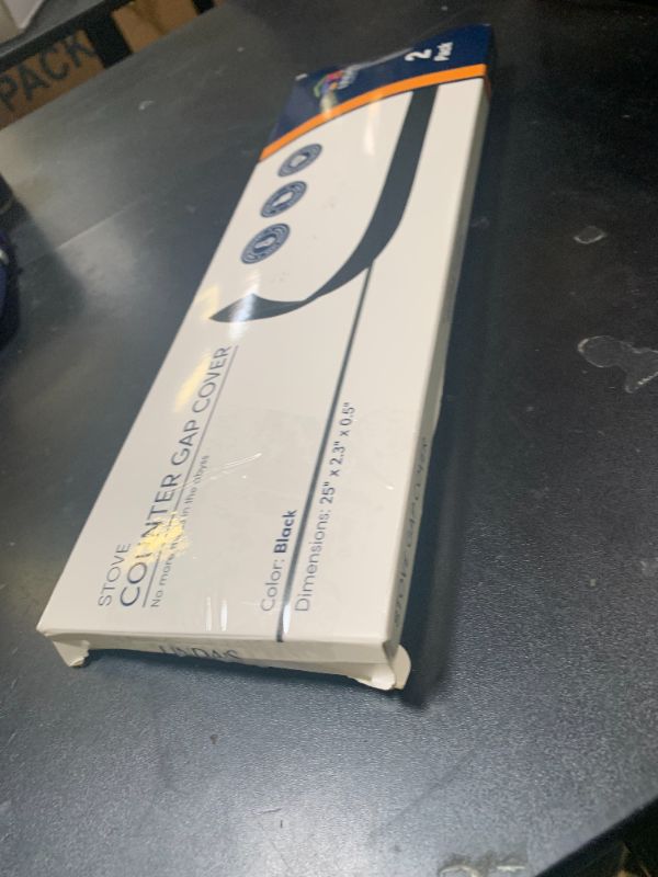 Photo 1 of Linda’s Essentials Silicone Stove Gap Covers (2 Pack), Heat Resistant Oven Gap Filler Seals Gaps Between Stovetop and Counter, Easy to Clean Stove Gap Guard (25 Inches, Black)