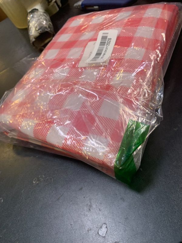 Photo 1 of SAMSIER Outdoor Picnic Blankets Waterproof Foldable Sandproof, Large Gingham Cute Picnic Mat Washable Portable for Park Beach Camping Courtyard (Red, 60"×80")