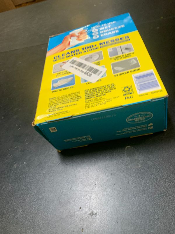 Photo 1 of Mr. Clean Magic Eraser Original Cleaning Pads, Multi Purpose Cleaner, Bathroom Cleaning Supplies, All Purpose Cleaner, White, 6 Count DAMAGED PKG
