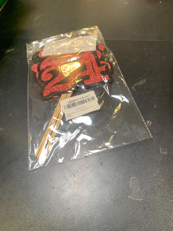 Photo 1 of 2024 Grad Table Centerpieces Sticks Double Sided Red 2024 Graduation Party Table Sticks,2024 Graduation Table Toppers Centerpieces for Graduation Party Favor Supplies