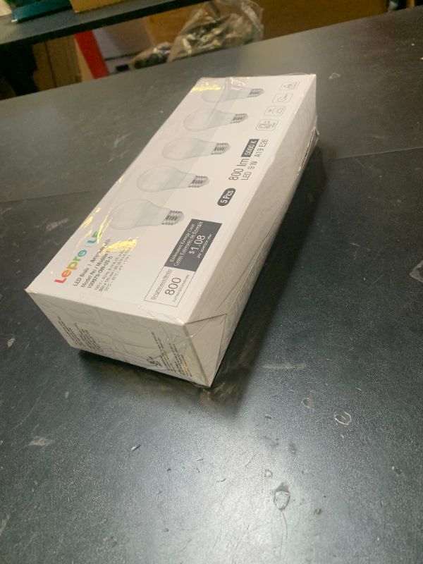 Photo 1 of LE LED Light Bulbs 60 Watt Equivalent, 9W 800 Lumens Non-Dimmable, Daylight White 5000K, A19 E26 Standard Medium Base, 10000 Hour Lifetime 5 Count (Pack of 1)