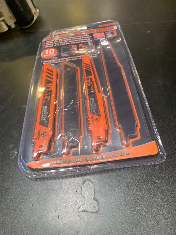 Photo 1 of HORUSDY 10-Piece Reciprocating Saw Blades Set, Metal & Woodcutting Saw Blades