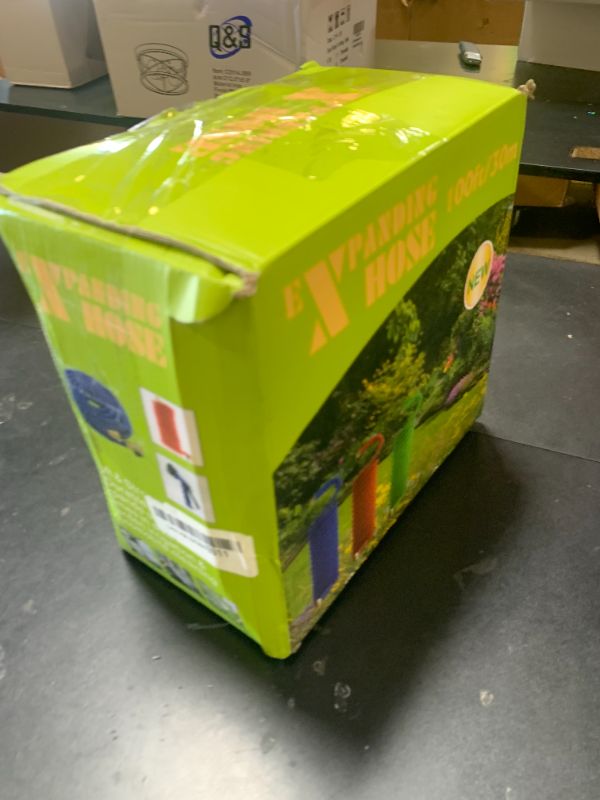 Photo 1 of 100 ft Expandable Garden Hose with 10 Spray Nozzle - 4 -Layer Latex Core - Heavy Duty Superior Strength 3750D - Expanding Water Hose - Extra Strong Brass Connectors/Storage Bag