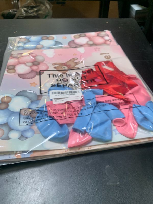 Photo 1 of Hungdao Gender Reveal Balloon Box with Ribbon and 10 Pink and Blue Balloons Gender Reveal Games He or She Open to See for Party Decoration 12"x12"x16"(Boho Bear)
