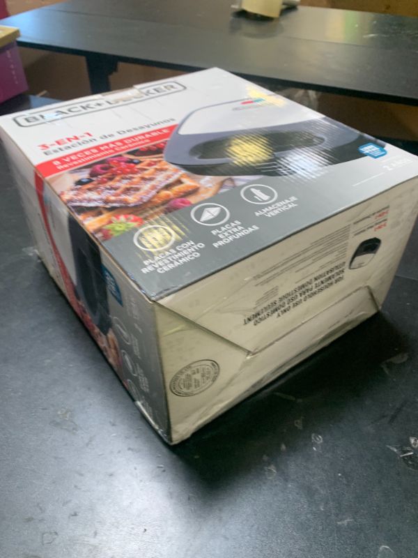 Photo 1 of BLACK+DECKER 3-in-1 Waffle Iron, WM2000SD, Grill and Sandwich Press, Non-Stick Removable Plates, Space Saving Compact Design