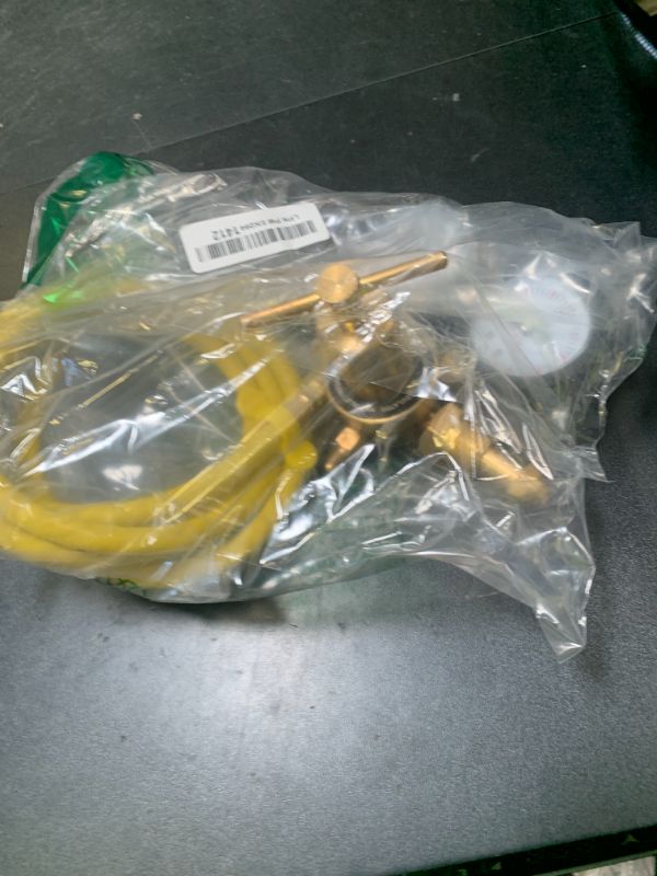 Photo 1 of RX WELD Nitrogen Regulator with 0-800 PSI, CGA580 Inlet, Delivery Pressure Equipment Brass Inlet Outlet Connection Gauges with Refrigeration Hose