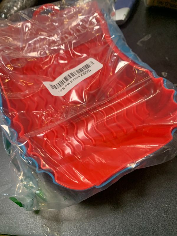 Photo 1 of Boribim 2 PCS Square Silicone Air Fryer Liners - 8 Inch Reusable Air Fryer Pot - Air Fryer Accessories - Air Fryer Inserts for 4 to 7 QT Oven Microwave Accessories (Red + Blue)